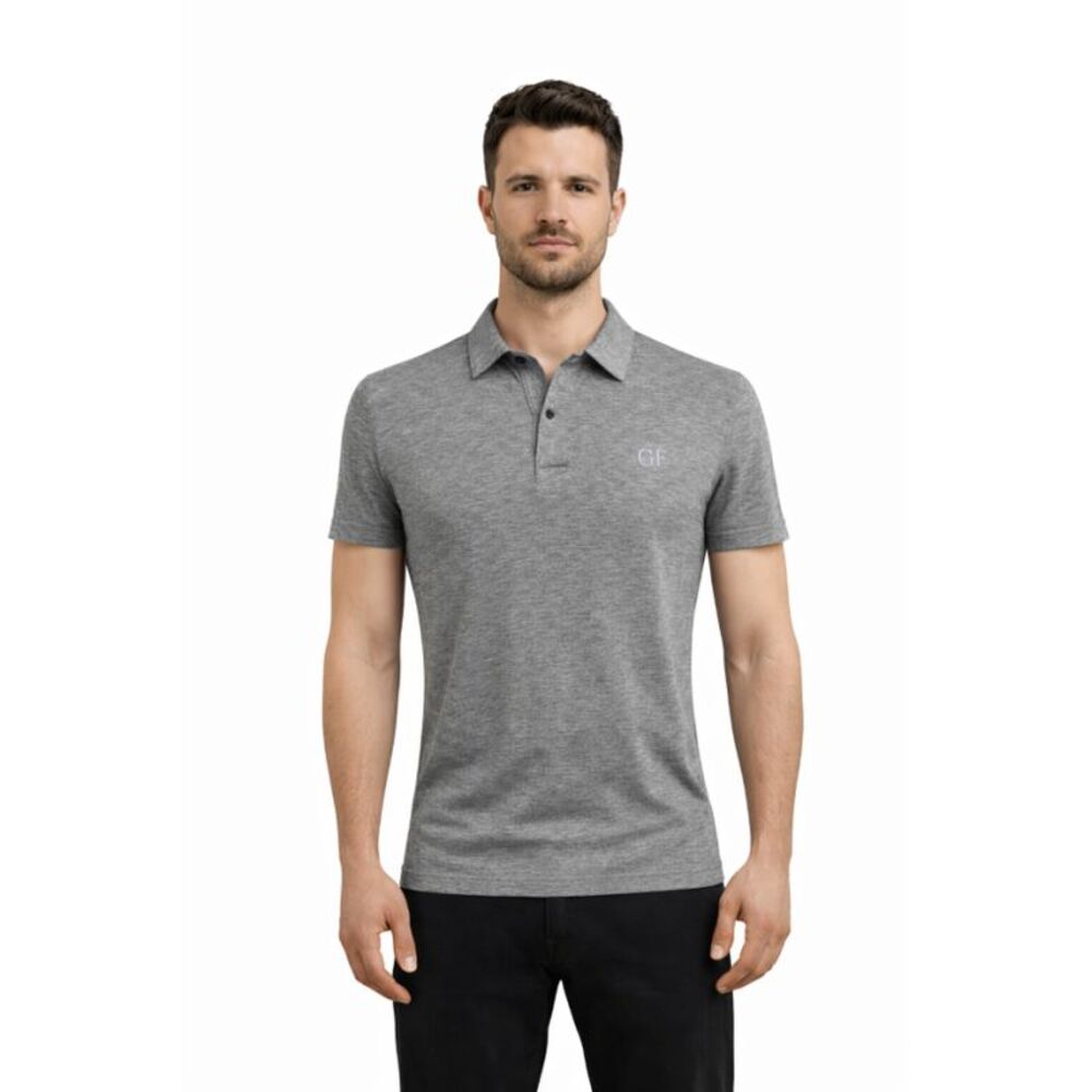 Gianfranco Ferre POLO GG Light Grey Sheer Cotton Blend Mens T-Shirt
